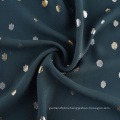 Polyester Gold Foil Printing Woven Moss Crepe Fabric